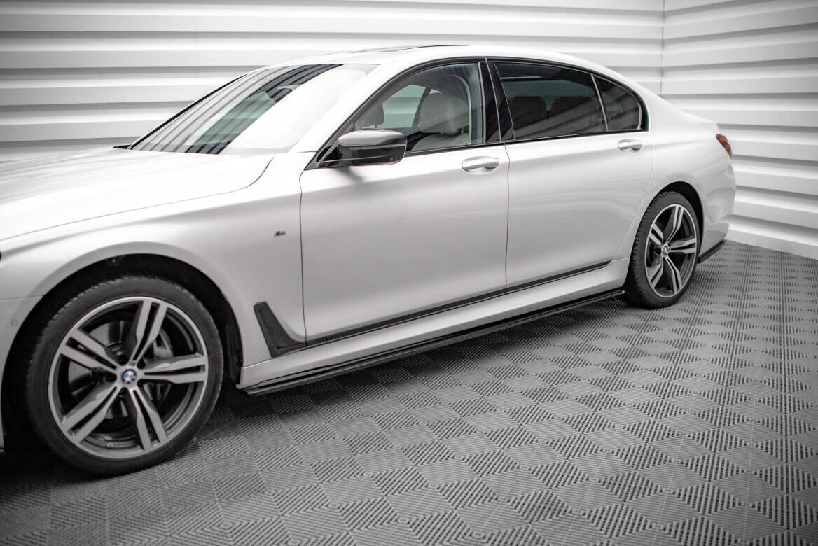 Maxton Design Street+ Seitenschweller Leisten passend für V.1 passend für BMW 7 Lang M-Paket G12 schwarz Hochglanz
