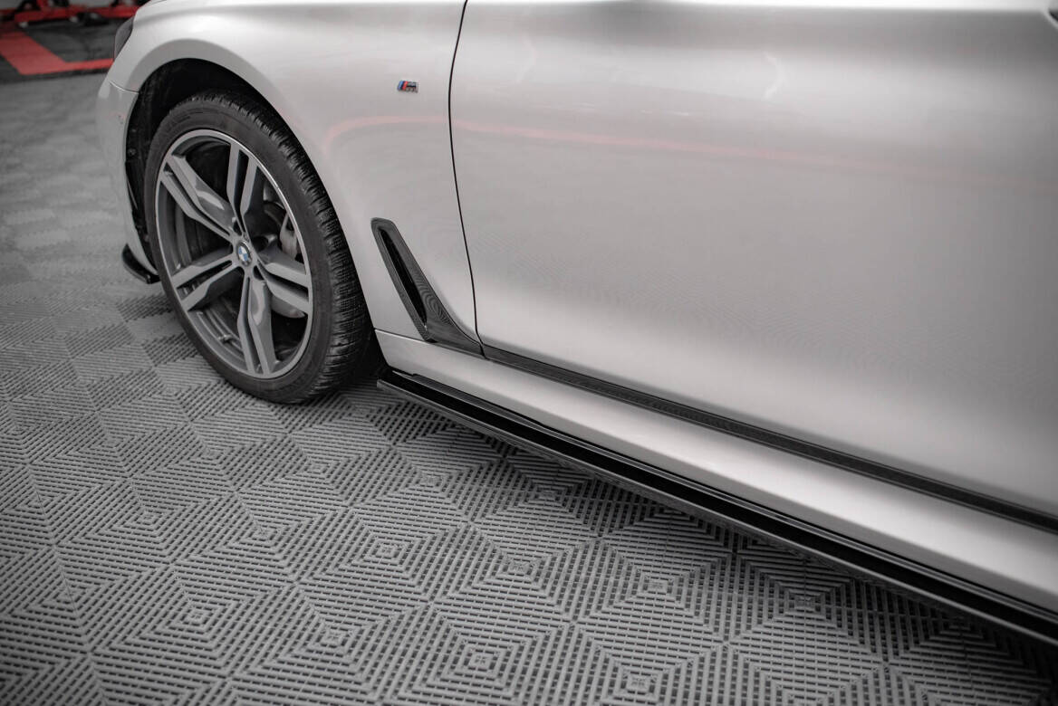Maxton Design Street+ Seitenschweller Leisten passend für V.1 passend für BMW 7 Lang M-Paket G12 schwarz Hochglanz