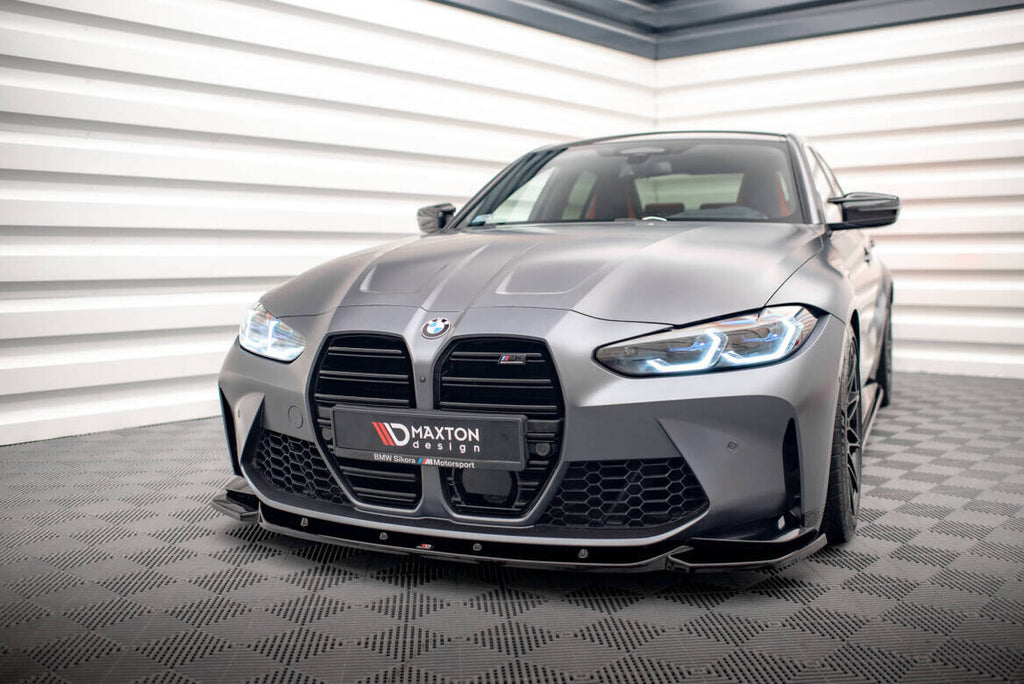 Maxton Design Street+ Spoilerlippe Front Ansatz V.2 passend für BMW M3 Limousine / Touring G80 / G81 schwarz Hochglanz