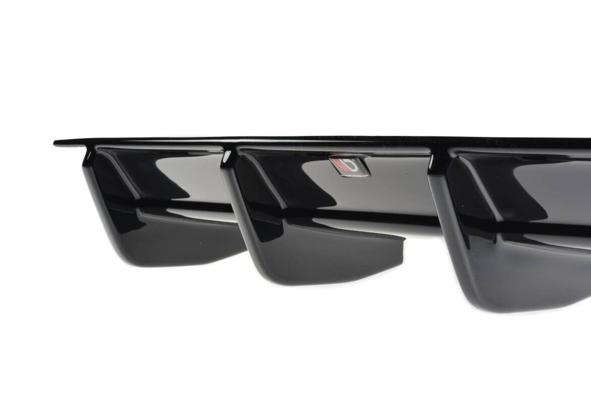 Maxton Design Diffusor Heck Ansatz passend für VW Golf R Variant Mk7 Facelift schwarz Hochglanz
