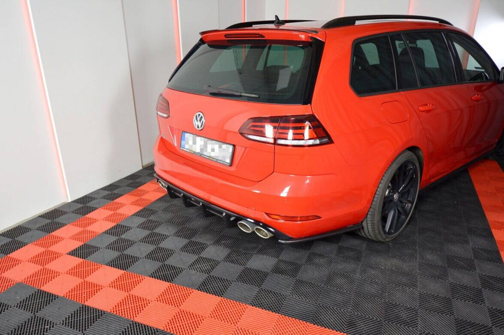 Maxton Design Diffusor Heck Ansatz passend für VW Golf R Variant Mk7 Facelift schwarz Hochglanz