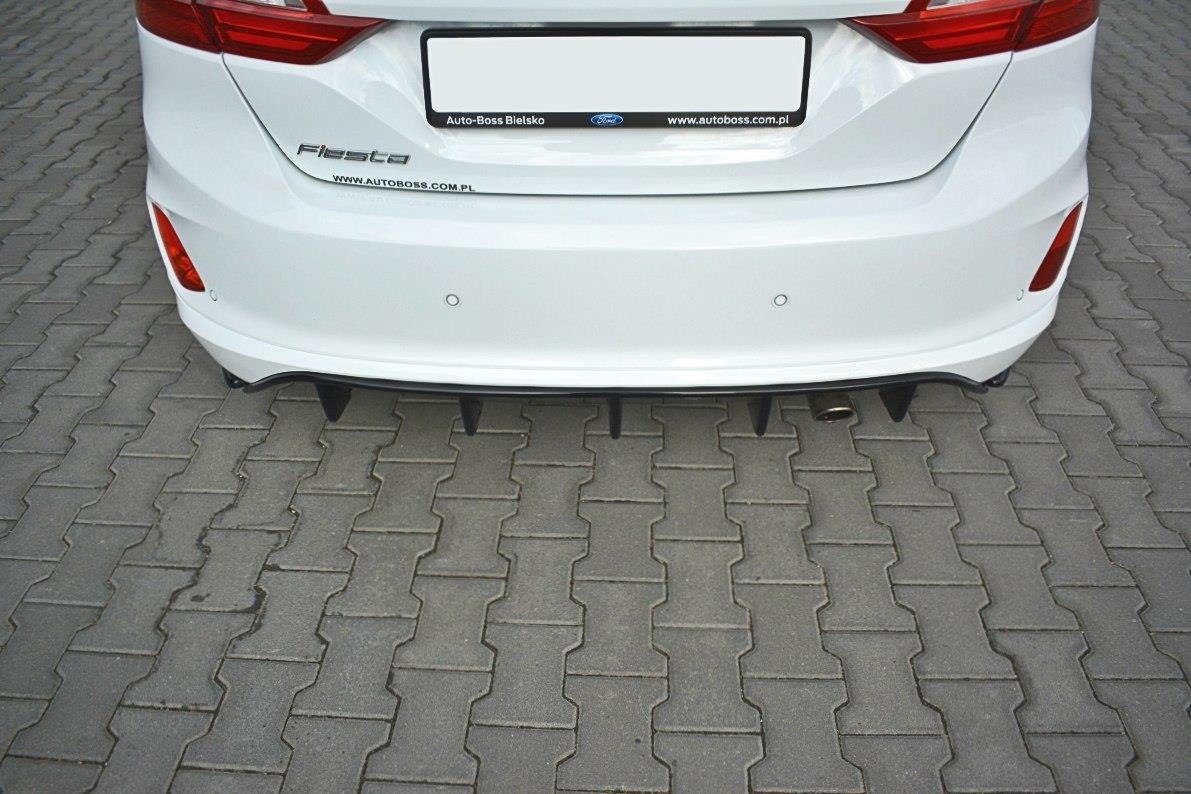 Maxton Design Diffusor Heck Ansatz für Ford Fiesta Mk8 ST-Line Carbon Look