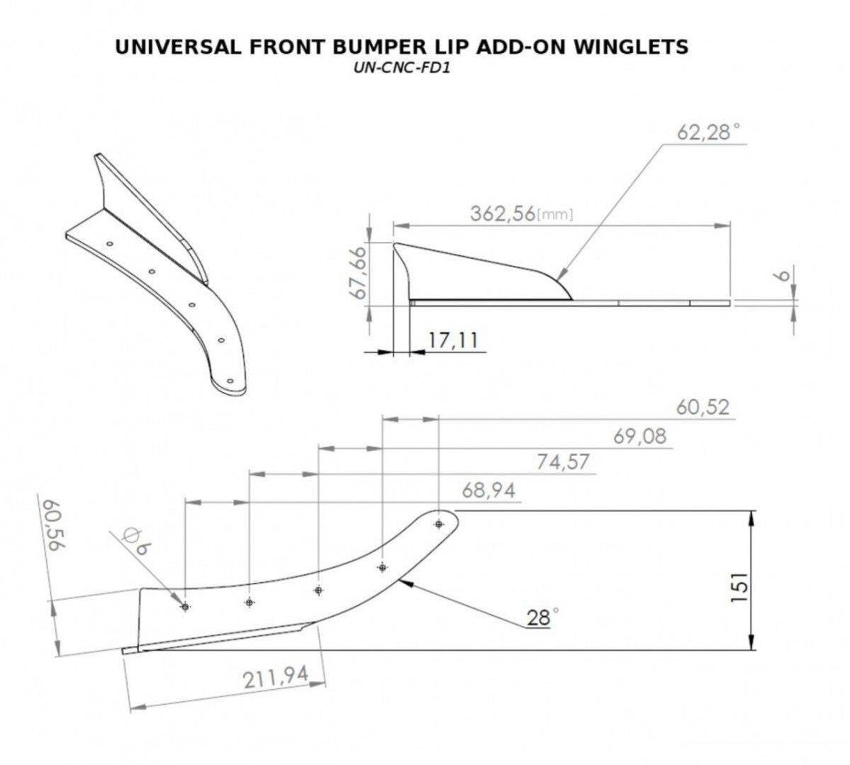 Maxton Design UNIVERSAL Frontansatz WINGLETS für Universal