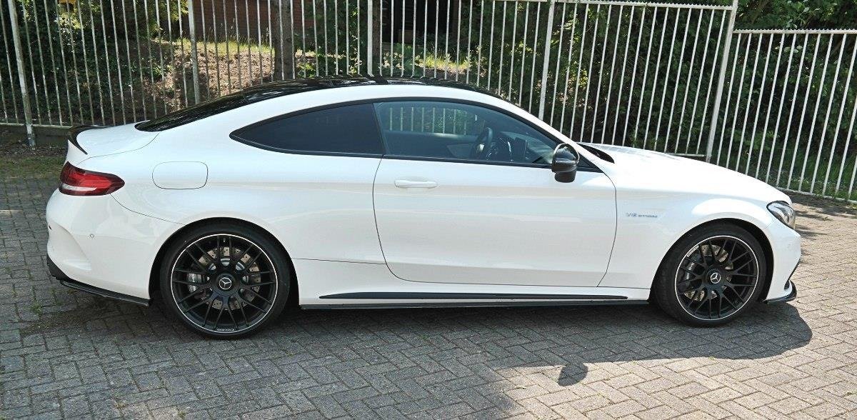 Maxton Design Street+ Seitenschweller Leisten passend für Mercedes C-Klasse C205 63 AMG Coupe schwarz Hochglanz