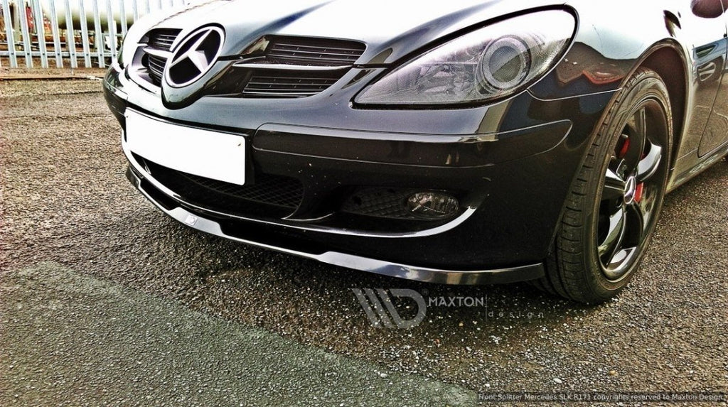 Maxton Design Street+ Spoilerlippe Front Ansatz passend für MERCEDES SLK R171 STANDARD STOßSTANGE schwarz Hochglanz