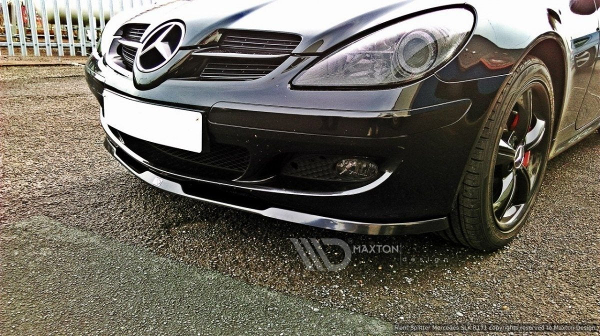 Maxton Design Street+ Spoilerlippe Front Ansatz passend für MERCEDES SLK R171 STANDARD STOßSTANGE schwarz Hochglanz