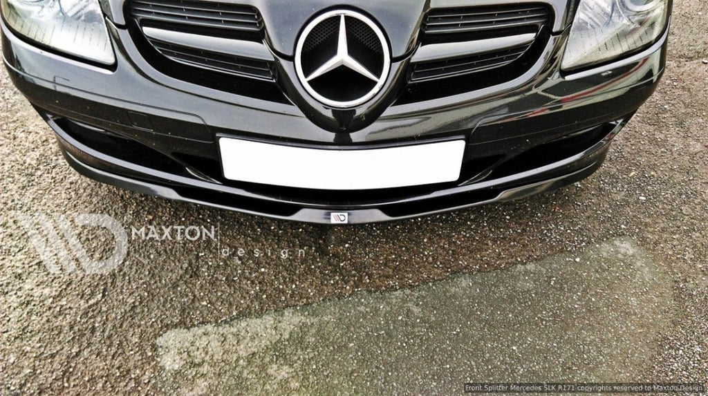Maxton Design Street+ Spoilerlippe Front Ansatz passend für MERCEDES SLK R171 STANDARD STOßSTANGE schwarz Hochglanz