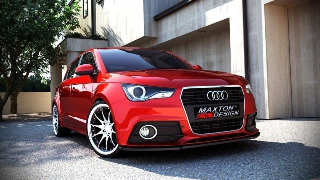 Maxton Design Street+ Spoilerlippe Front Ansatz passend für Audi A1 8X schwarz Hochglanz