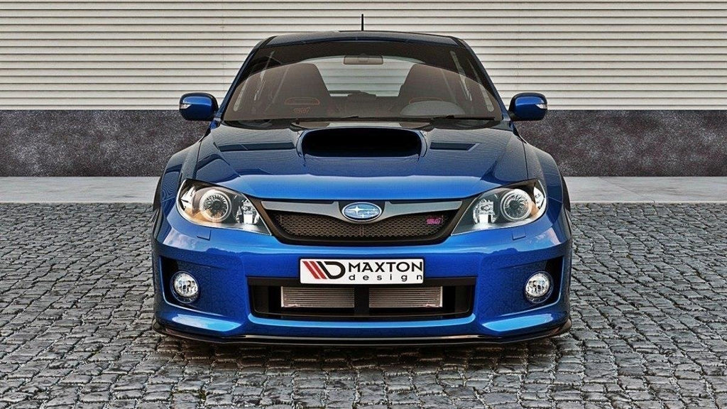 Maxton Design Street+ Spoilerlippe Front Ansatz V.1 passend für Subaru Impreza WRX STI MK3 Facelift schwarz Hochglanz