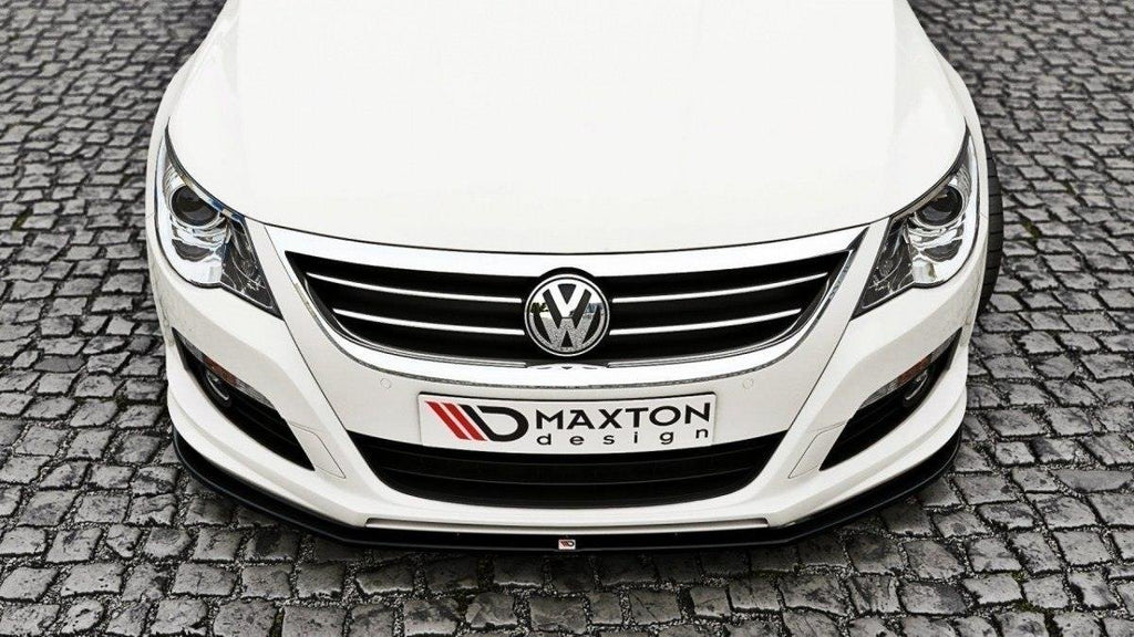 Maxton Design Street+ Spoilerlippe Front Ansatz passend für VW Passat CC R36 RLINE (vor Facelift) schwarz Hochglanz