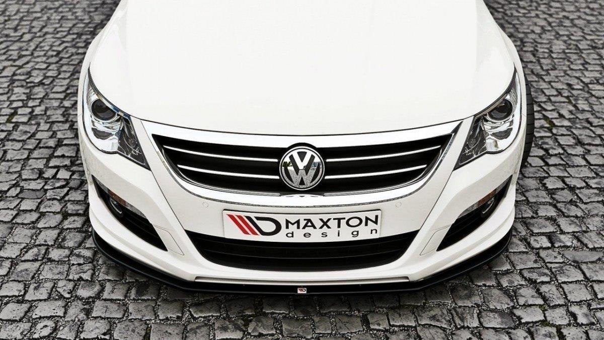 Maxton Design Street+ Spoilerlippe Front Ansatz passend für VW Passat CC R36 RLINE (vor Facelift) schwarz Hochglanz