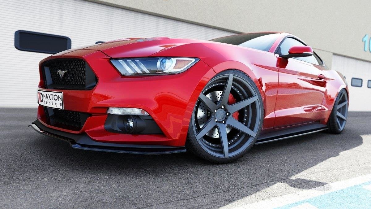 Maxton Design Street+ Seitenschweller Leisten passend für Ford Mustang Mk6 schwarz Hochglanz