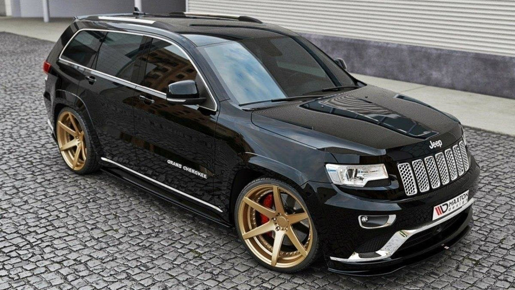 Maxton Design Street+ Spoilerlippe Front Ansatz passend für Jeep Grand Cherokee WK2 Summit Facelift schwarz Hochglanz