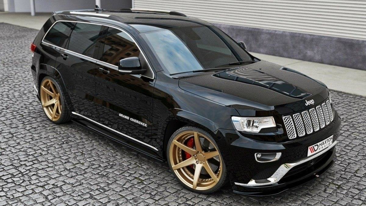 Maxton Design Street+ Spoilerlippe Front Ansatz passend für Jeep Grand Cherokee WK2 Summit Facelift schwarz Hochglanz