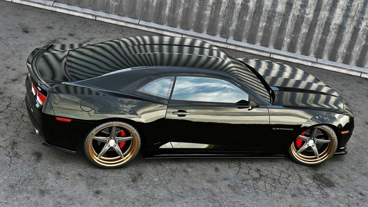 Maxton Design Seitenschweller Ansatz für CHEVROLET CAMARO V SS - US, EU VERSION (vor Facelift) Carbon Look