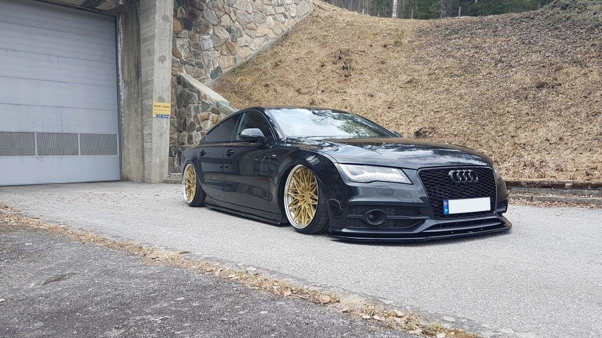 Maxton Design Street+ Spoilerlippe Front Ansatz V.2 passend für Audi S7 / A7 S-Line C7 schwarz Hochglanz