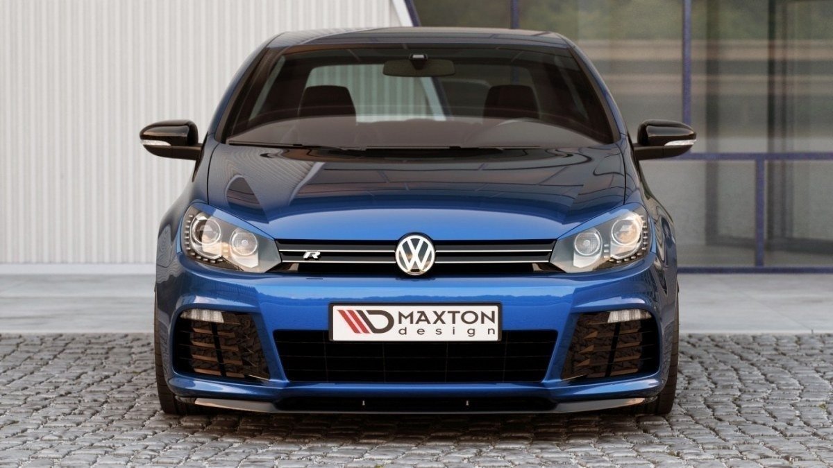 Maxton Design Street+ Spoilerlippe Front Ansatz passend für VW GOLF 6 schwarz Hochglanz