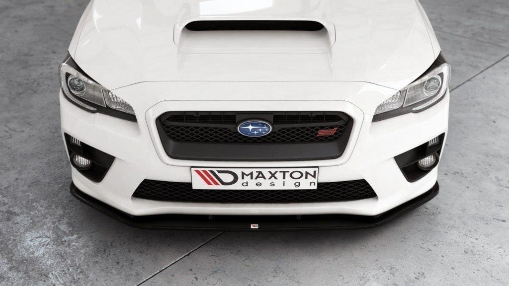 Maxton Design Street+ Spoilerlippe Front Ansatz passend für v.2 SUBARU WRX STI schwarz Hochglanz