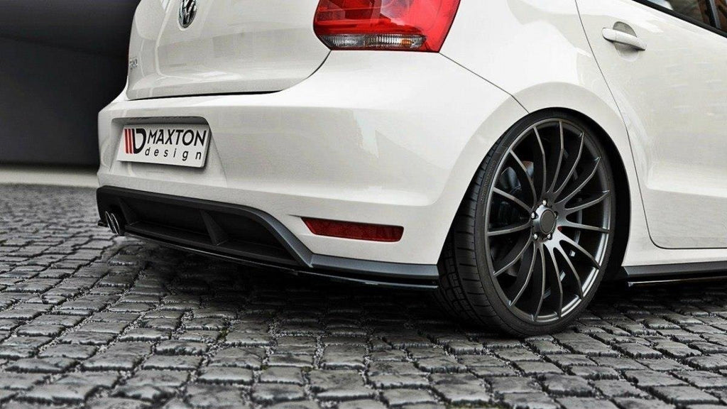 Maxton Design Diffusor Heck Ansatz passend für VW Polo GTI Mk5 Facelift schwarz Hochglanz