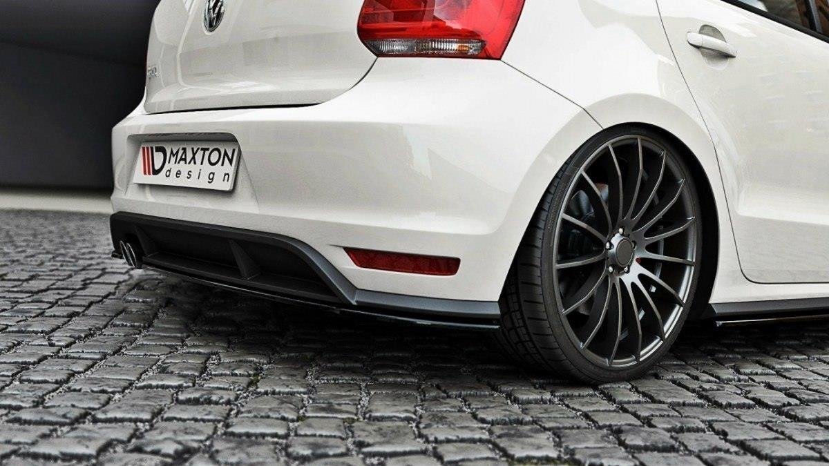 Maxton Design Diffusor Heck Ansatz passend für VW Polo GTI Mk5 Facelift schwarz Hochglanz