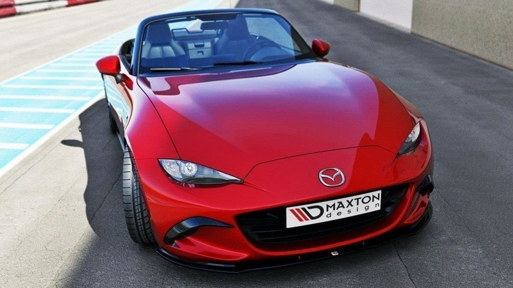 Maxton Design Street+ Spoilerlippe Front Ansatz V.1 passend für Mazda MX-5 ND (Mk4) schwarz Hochglanz