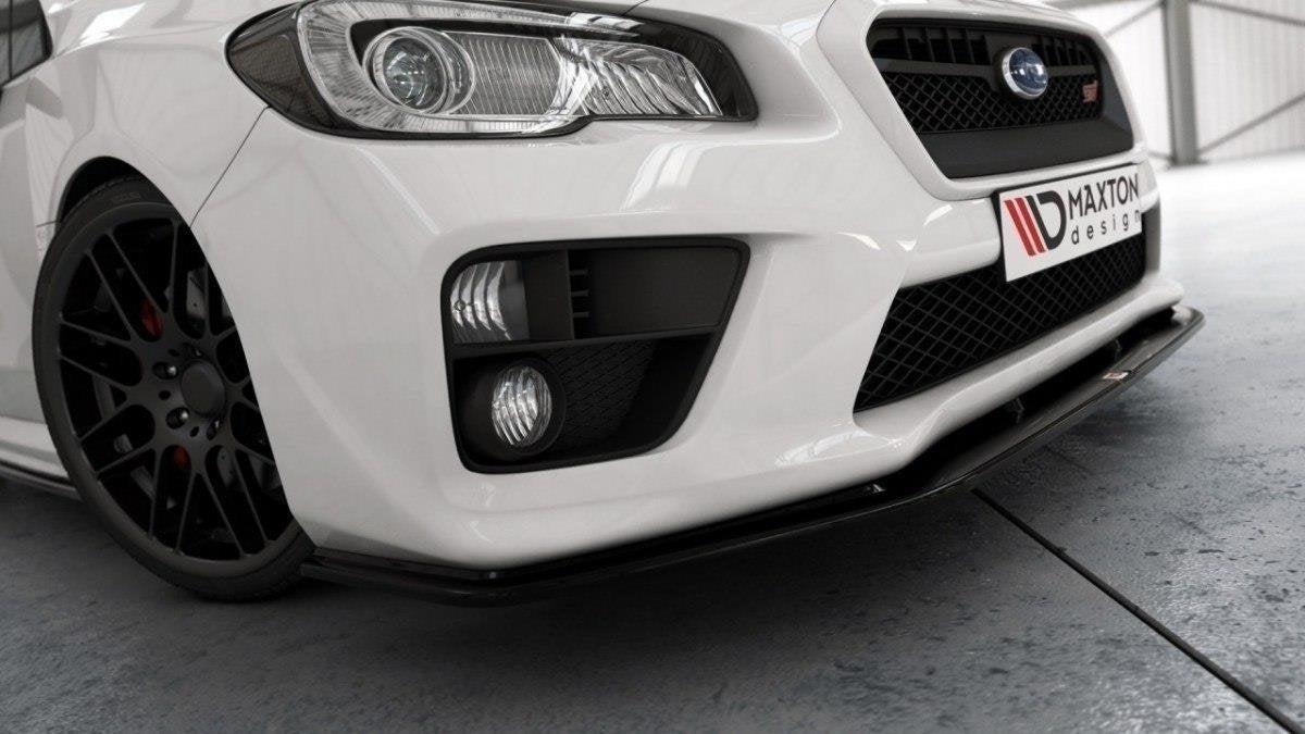 Maxton Design Street+ Spoilerlippe Front Ansatz passend für v.2 SUBARU WRX STI schwarz Hochglanz