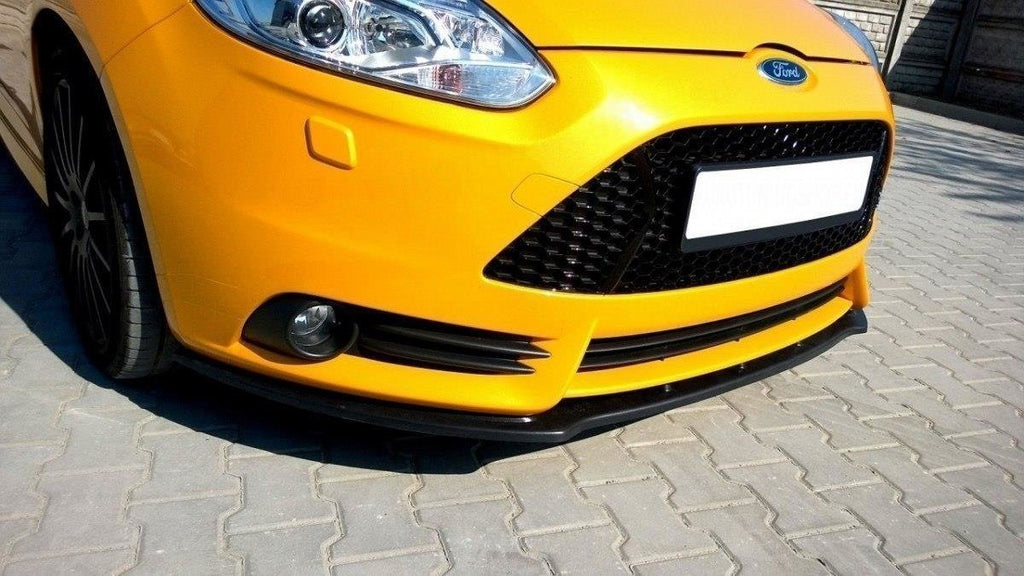 Maxton Design Street+ Spoilerlippe Front Ansatz V.1 passend für Ford Focus ST Mk3 schwarz Hochglanz