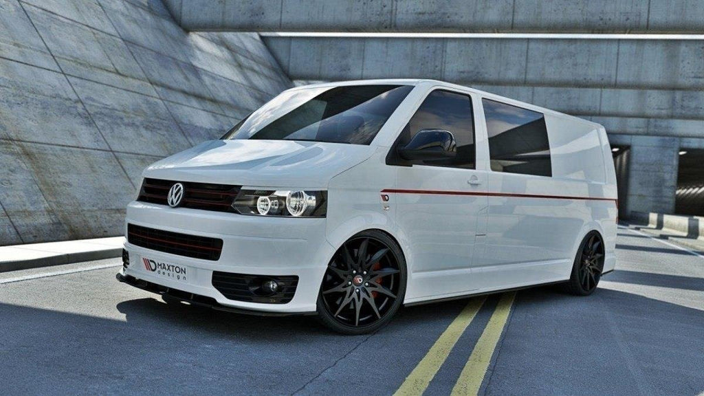 Maxton Design Street+ Spoilerlippe Front Ansatz passend für VW T5 SPORTLINE schwarz Hochglanz