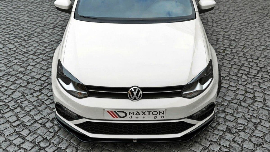 Maxton Design Street+ Spoilerlippe Front Ansatz V.2 passend für VW Polo GTI Mk5 Facelift schwarz Hochglanz