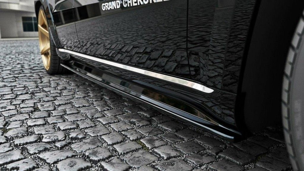 Maxton Design Street+ Seitenschweller Leisten passend für Jeep Grand Cherokee Summit WK2 Facelift schwarz Hochglanz