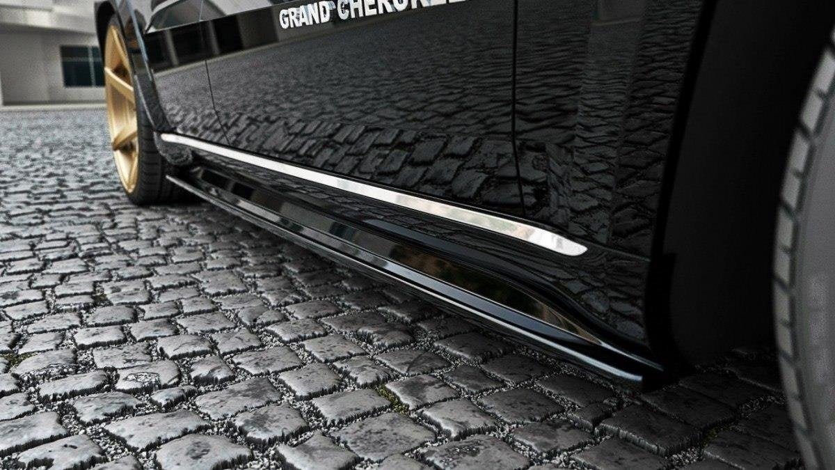 Maxton Design Street+ Seitenschweller Leisten passend für Jeep Grand Cherokee Summit WK2 Facelift schwarz Hochglanz