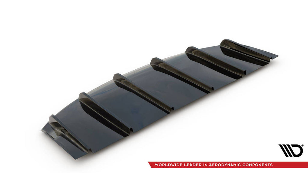 Maxton Design Diffusor Heck Ansatz passend für Tesla Model S Facelift schwarz Hochglanz