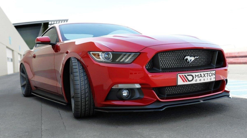 Maxton Design Street+ Spoilerlippe Front Ansatz passend für Ford Mustang Mk6 schwarz Hochglanz