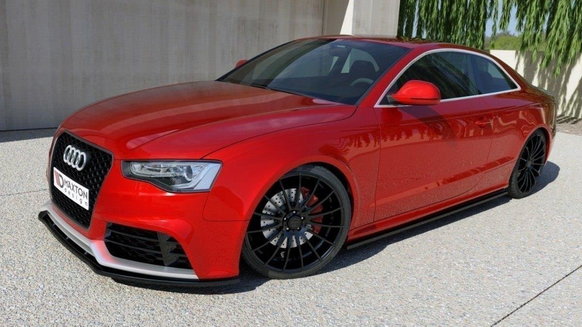 Maxton Design Street+ Seitenschweller Leisten passend für Audi RS5 8T / 8T FL schwarz Hochglanz