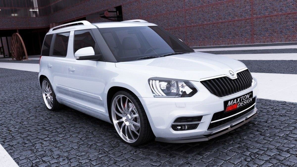 Maxton Design Street+ Spoilerlippe Front Ansatz passend für SKODA YETI CITY Facelift schwarz Hochglanz