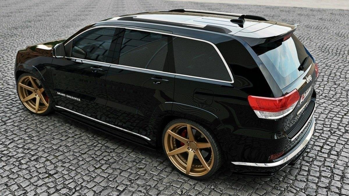 Maxton Design Heck Ansatz Flaps Diffusor passend für Jeep Grand Cherokee WK2 Summit Facelift schwarz Hochglanz
