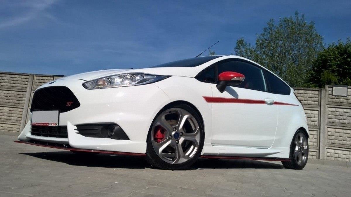 Maxton Design Street+ Spoilerlippe Front Ansatz passend für Ford Fiesta ST Mk7 FL (Mit Maxton Design Stoßstange) schwarz Hochglanz