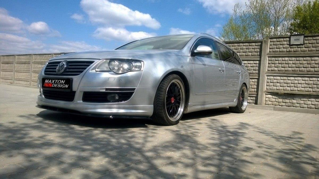 Maxton Design Street+ Spoilerlippe Front Ansatz passend für VW PASSAT B6 R-LINE schwarz Hochglanz
