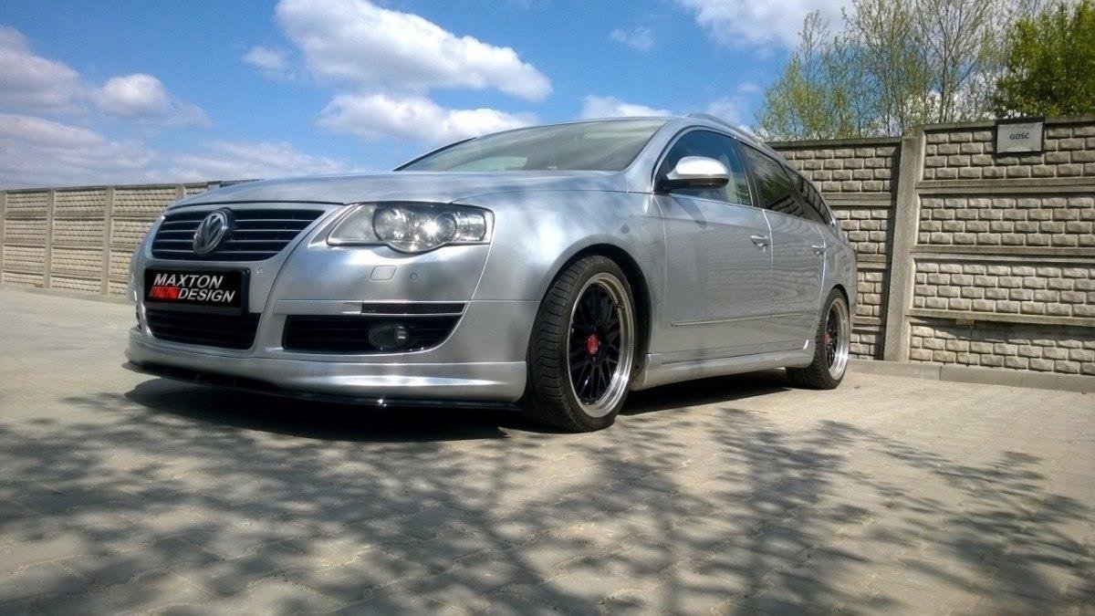 Maxton Design Street+ Spoilerlippe Front Ansatz passend für VW PASSAT B6 R-LINE schwarz Hochglanz