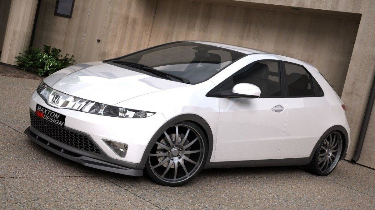 Maxton Design Street+ Spoilerlippe Front Ansatz passend für CIVIC MK8 vor Facelift schwarz Hochglanz
