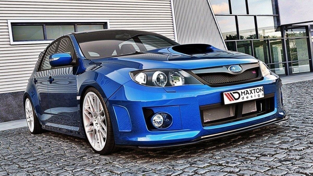 Maxton Design Street+ Spoilerlippe Front Ansatz V.1 passend für Subaru Impreza WRX STI MK3 Facelift schwarz Hochglanz