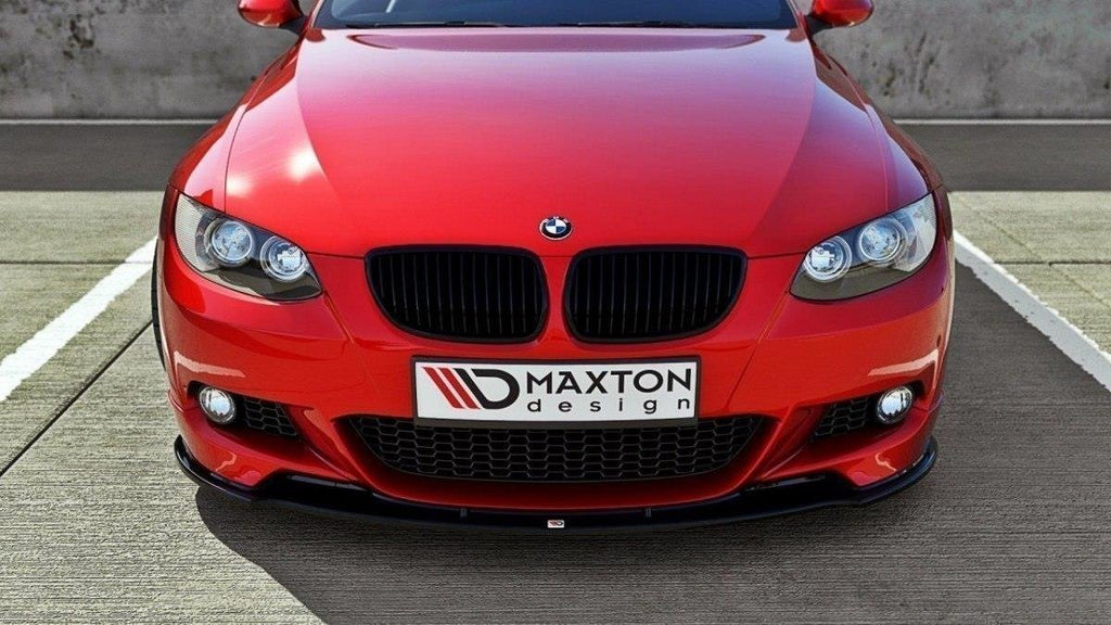 Maxton Design Street+ Spoilerlippe Front Ansatz passend für BMW 3er E92 M Paket vor Facelift schwarz Hochglanz
