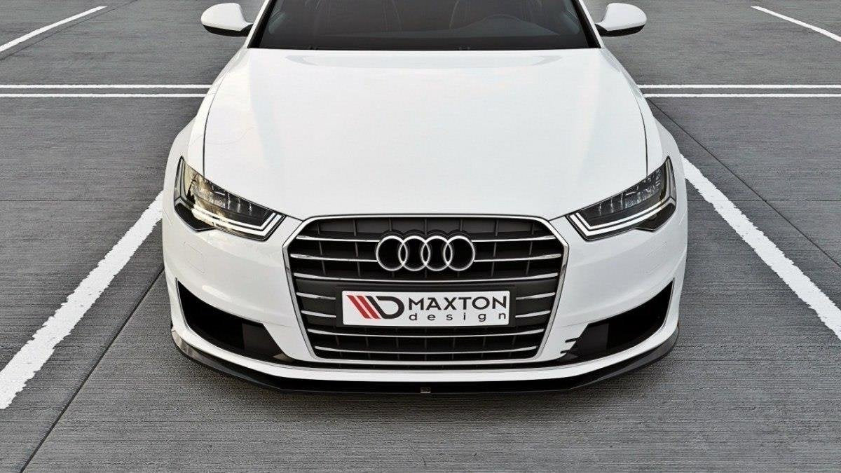 Maxton Design Street+ Spoilerlippe Front Ansatz passend für Audi A6 Ultra C7 FL schwarz Hochglanz