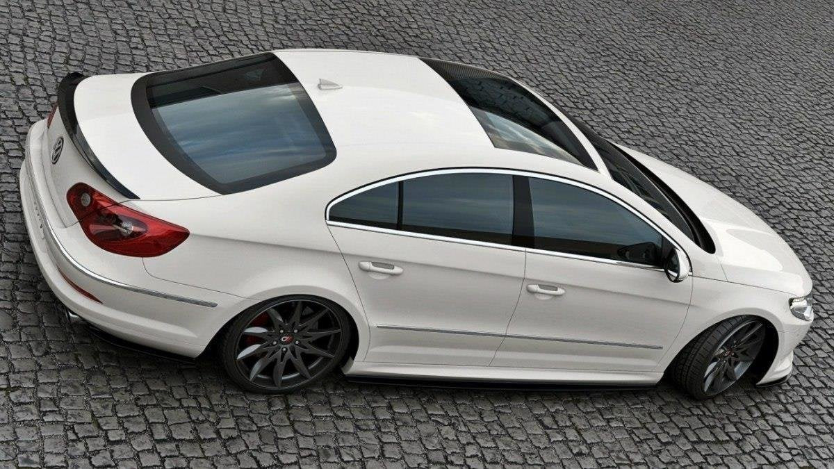 Maxton Design Heck Ansatz Flaps Diffusor passend für VW Passat CC R36 RLINE (vor Facelift) schwarz Hochglanz