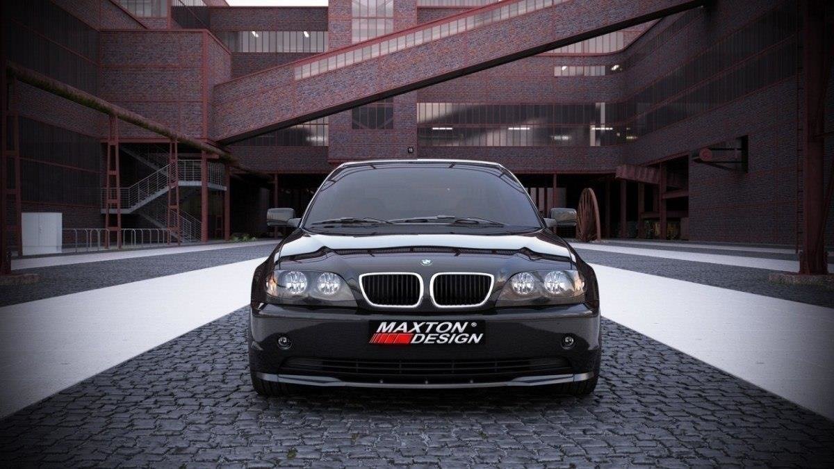 Maxton Design Street+ Spoilerlippe Front Ansatz passend für BMW 3er E46 LIMOUSINE Facelift schwarz Hochglanz
