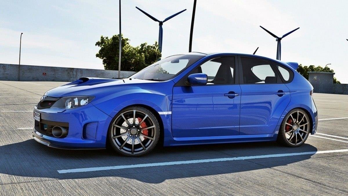 Maxton Design Street+ Spoilerlippe Front Ansatz V.1 passend für Subaru Impreza WRX STI Mk3 schwarz Hochglanz