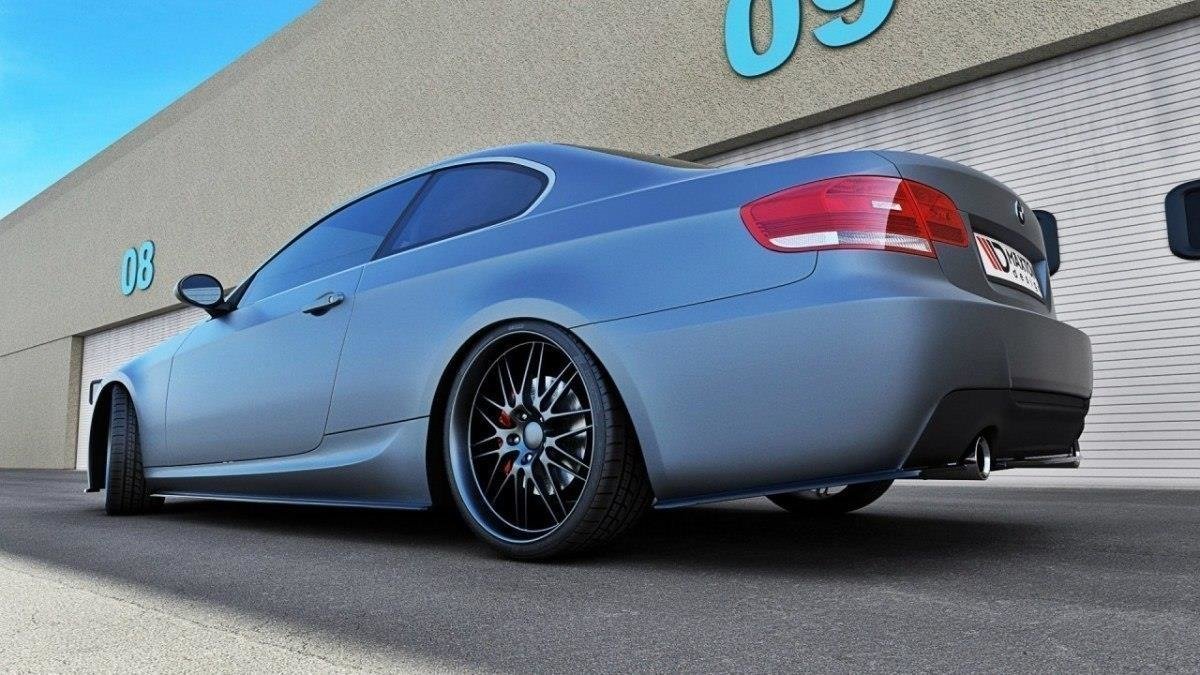 Maxton Design Heck Ansatz Flaps Diffusor passend für BMW 3er E92 M Paket schwarz Hochglanz
