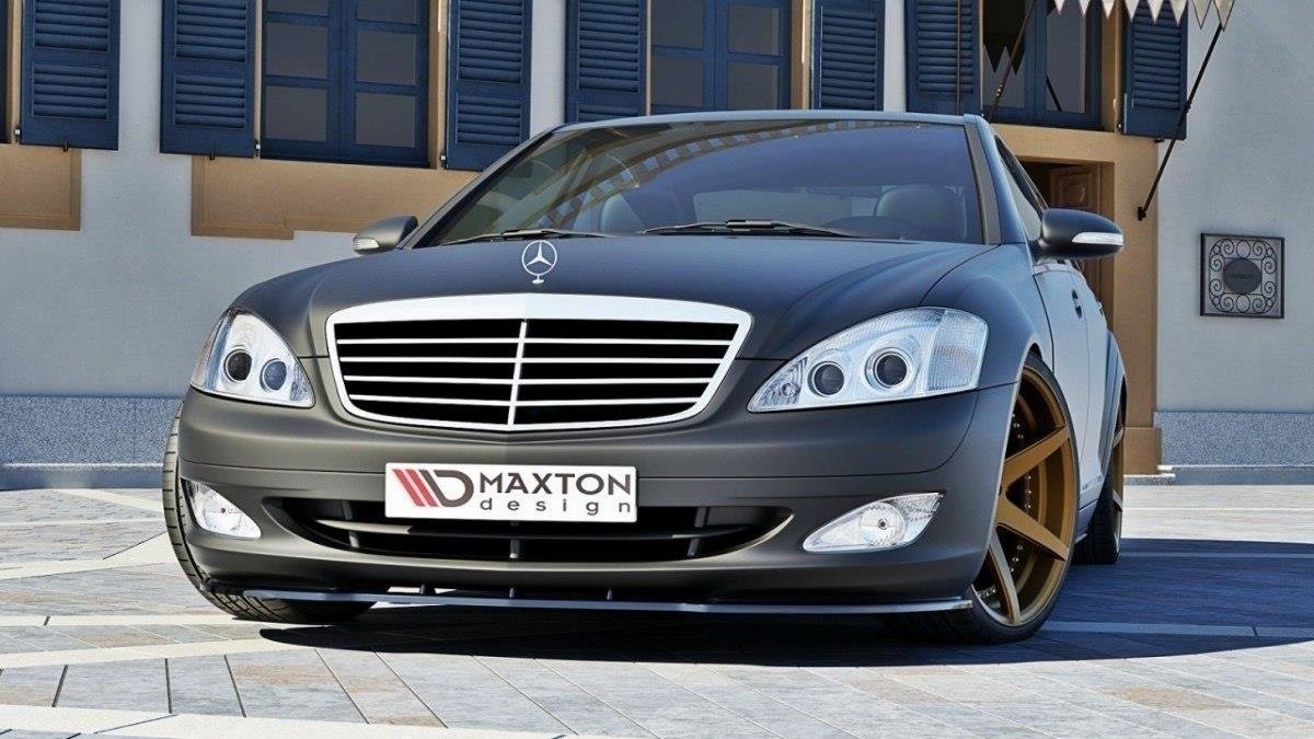 Maxton Design Front Ansatz für MERCEDES S-KLASSE W221 schwarz matt