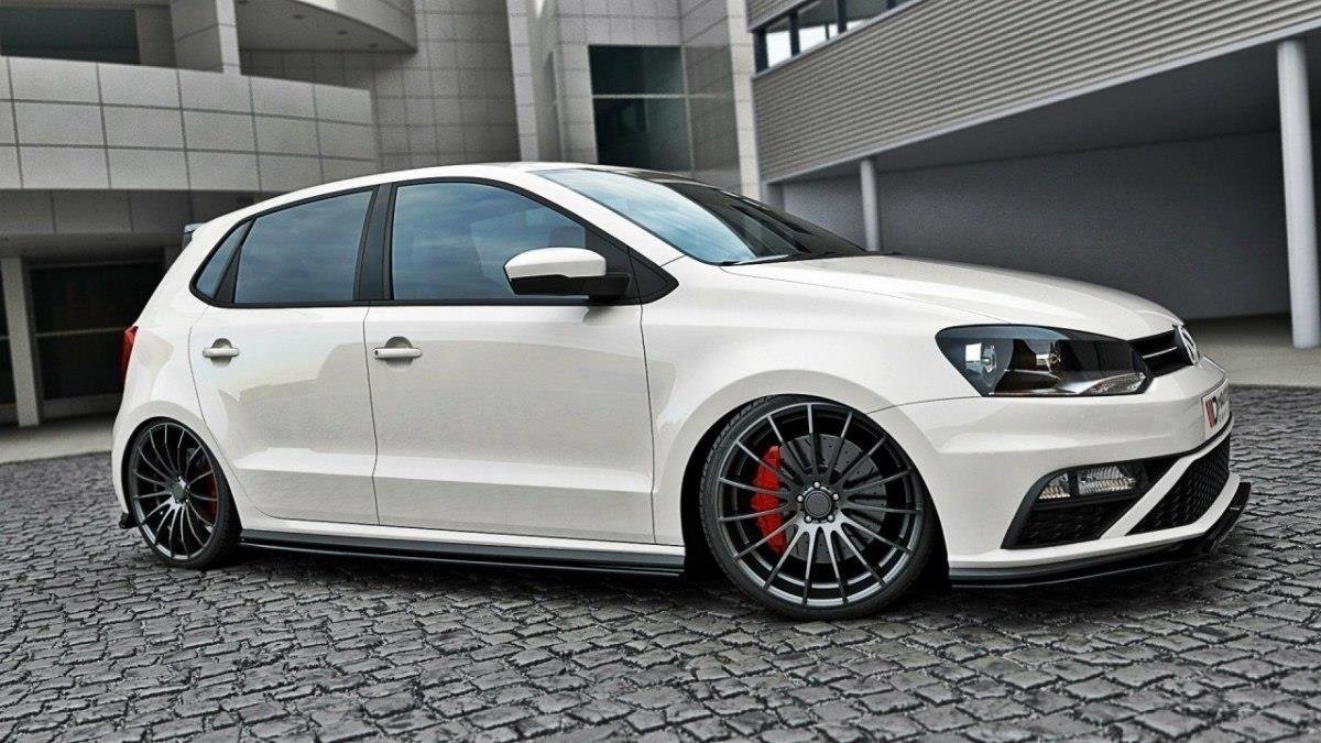 Maxton Design Street+ Seitenschweller Leisten passend für VW Polo GTI Mk5 Facelift schwarz Hochglanz