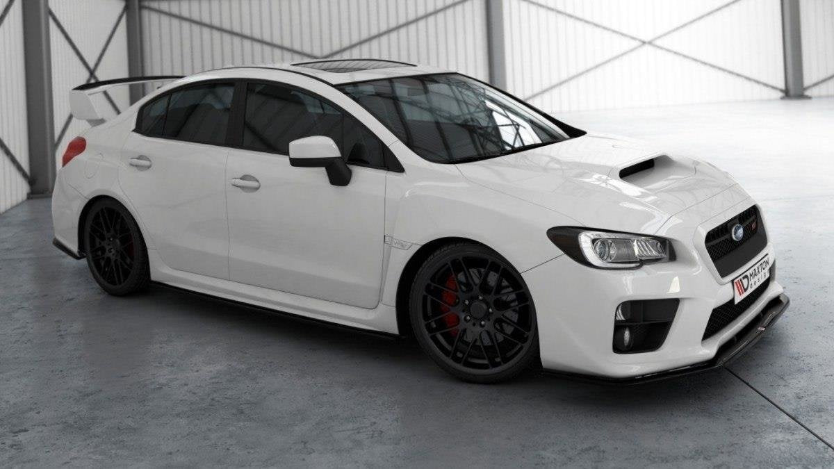 Maxton Design Street+ Spoilerlippe Front Ansatz passend für v.2 SUBARU WRX STI schwarz Hochglanz